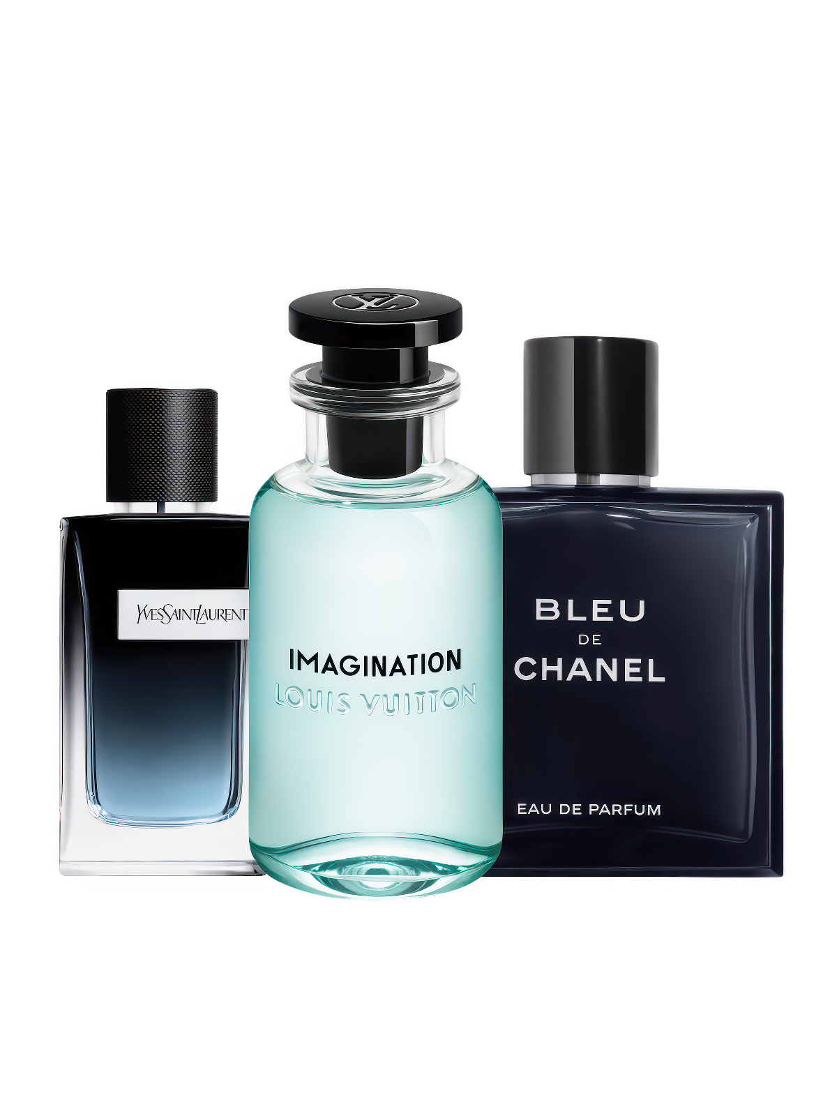 All Year Round discovery set with YSL Y, Imagination and Bleu de Chanel – versatile fragrance samples suitable for every season
