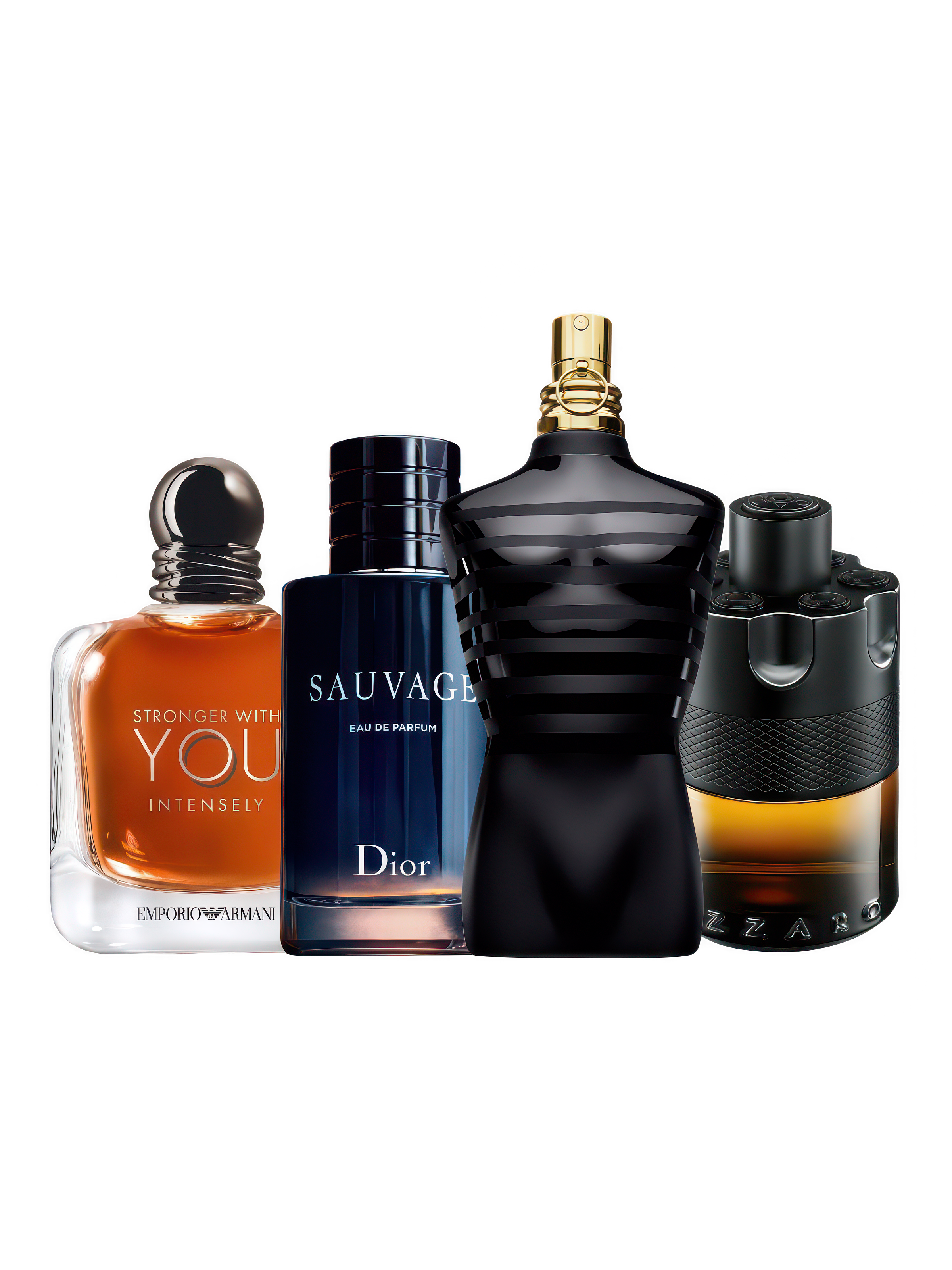 Bestsellers discovery set with Stronger With You Intensely Eau de Parfum, Le Male Le Parfum and The Most Wanted Parfum – popular and versatile fragrance samples for men