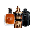 Winter discovery set with Stronger With You Intensely, Le Male Elixir and The Most Wanted Intense – warm, intense fragrance samples ideal for cold weather and winter evenings
