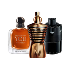 Winter discovery set with Stronger With You Intensely, Le Male Elixir and The Most Wanted Intense – warm, intense fragrance samples ideal for cold weather and winter evenings