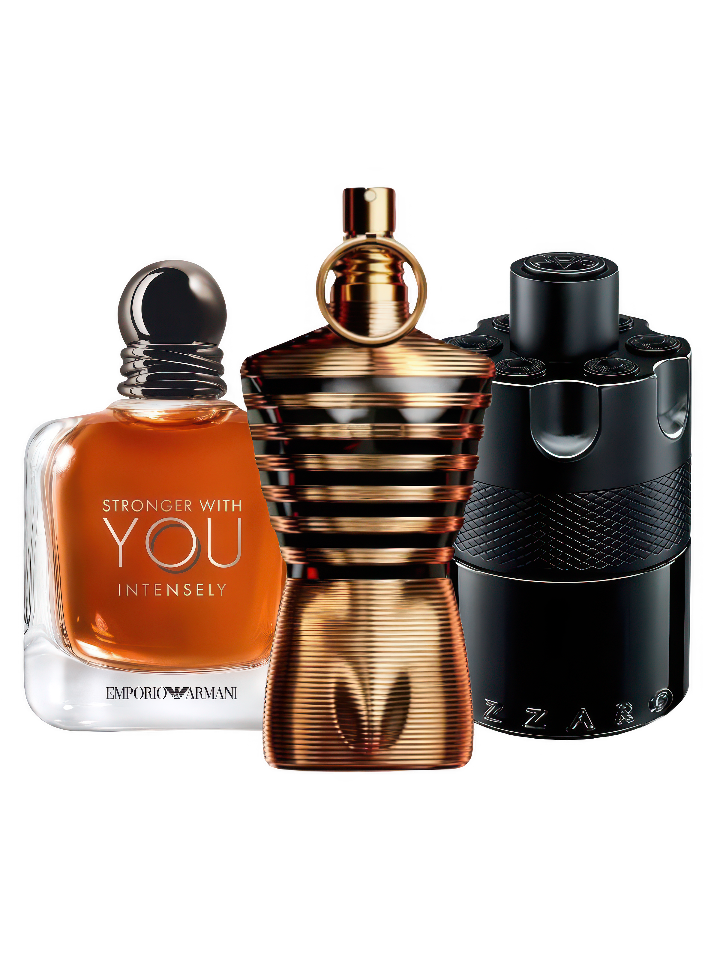 Winter discovery set with Stronger With You Intensely, Le Male Elixir and The Most Wanted Intense – warm and powerful fragrance samples for the cold season
